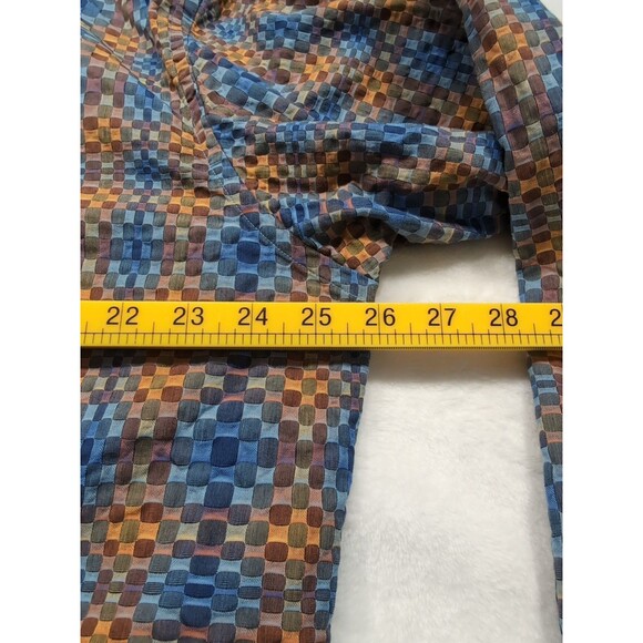 Steven Land Multicolor Square Geometric Pattern Dress Shirt 17 1/2 36/37 Tall - Picture 13 of 14